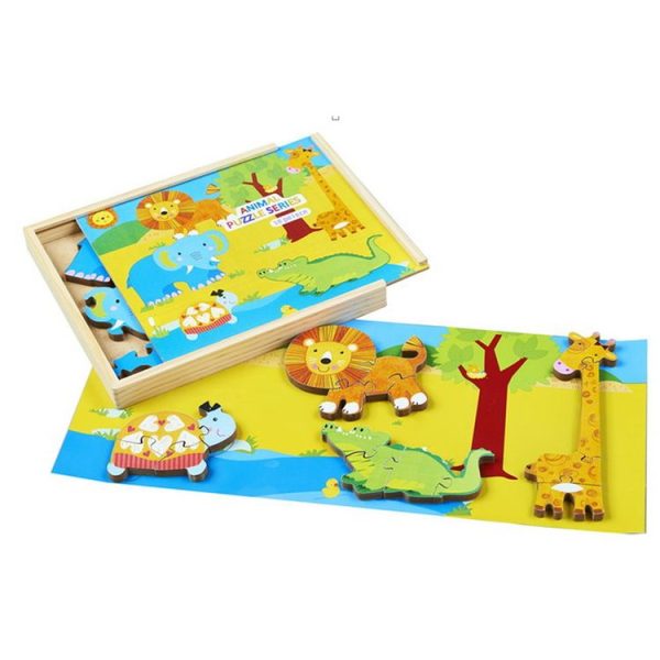 Le moins cher 🎉 Imagin Puzzle éveil En Bois La Savane – 18 Pièces ⭐ 1