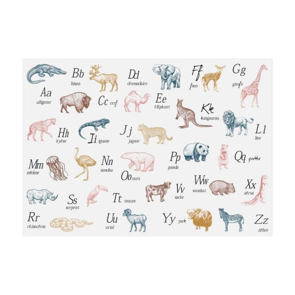 Meilleure affaire ✨ ATMOSPHERA Sticker Animaux Alphabet 50×70 Cm ❤️ 1