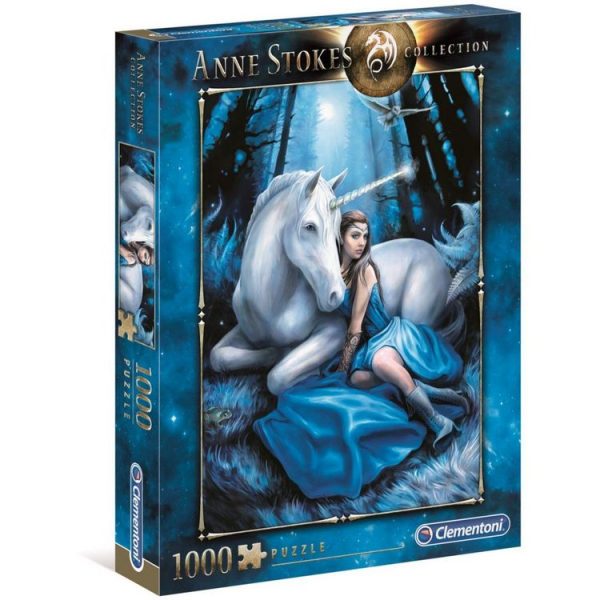 Nouveau 😀 CLEMENTONI Puzzle Blue Moon – Anne Stokes 1000 Pieces 🔥 1