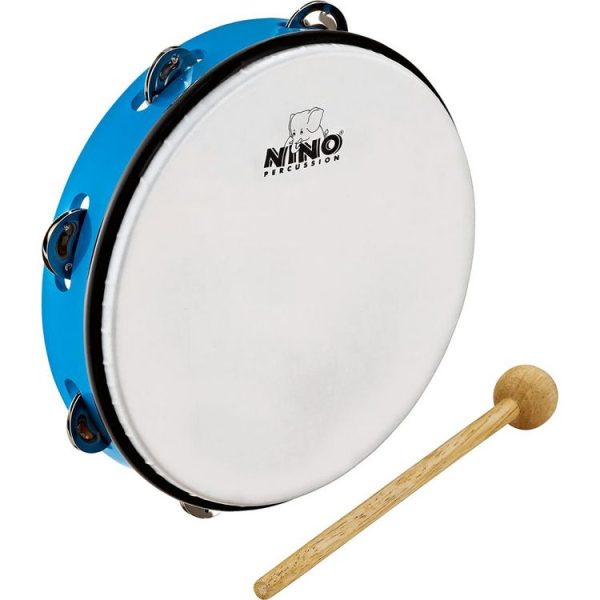 Grosses soldes 🎉 TAMBOURIN NINO ABS 20cm + CYMB, BLEU 🔔 1