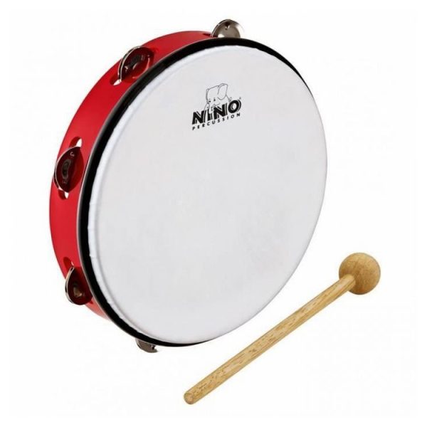 Le moins cher 🌟 TAMBOURIN NINO ABS 25cm +CYMB, ROUGE ⭐ 1