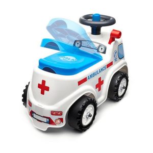 Bon marché ✨ FALQUET Porteur Ambulance Avec Assise Ouvrante Et Volant Directionnel Avec Klaxon 🔥 7