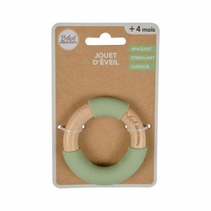 Coupon 🌟 Paris Prix Jouet D’Éveil Bébé Anneau En Bois 7cm Vert 😍 9