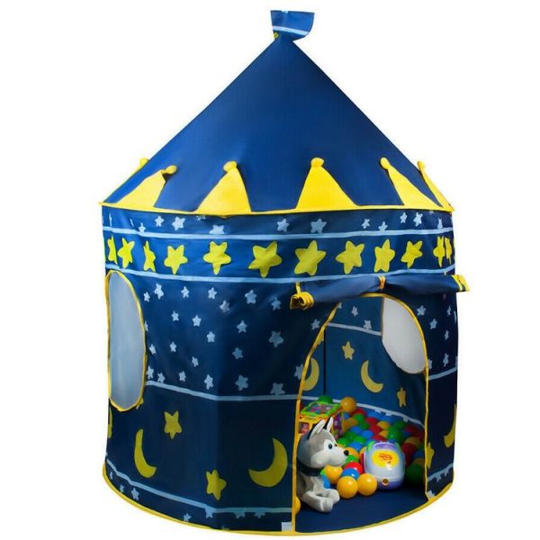 Vente flash 👍 Chateau En Tissu Bleu Cabane Tente Maison Jouet Enfant 👏 1