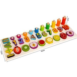 Budget ✔️ Puzzle Educatif En Bois Chiffre Fruit Calcul Enfant Numero Compter 👏 9