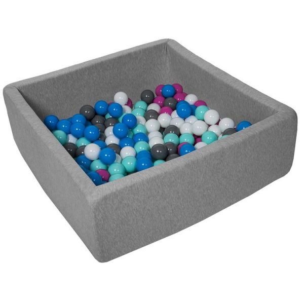 Meilleure vente 😉 Piscine à Balles Pour Enfant, 90×90 Cm, Aire De Jeu + 150 Balles Blanc, Bleu, Rose, Gris, Turquoise 👍 1