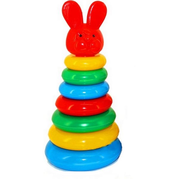 De gros 👍 Anneaux à Empiler Pyramide Bébé Gigogne Lapin 🛒 1