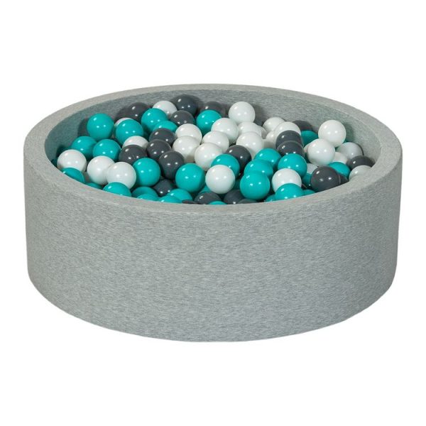 Meilleure vente 😀 Piscine à Balles Aire De Jeu + 450 Balles Blanc, Gris, Turquoise ⭐ 1