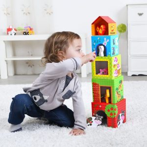 Coupon 👏 TOOKY TOY Jouet D’éveil – Cubes à Empiler – Pyramide Animaux Tooky Toy 🎉 7