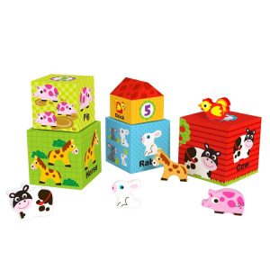 Coupon 👏 TOOKY TOY Jouet D’éveil – Cubes à Empiler – Pyramide Animaux Tooky Toy 🎉 9