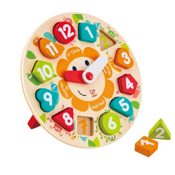 De gros 🧨 Hape Encastrement En Bois : Horloge Chunky ✨ 1