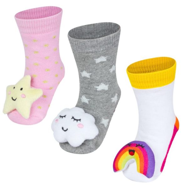 Sortie ✨ SEVIRA KIDS Lot De 3 Paires De Chaussettes D’éveil, Céleste SEVIRA KIDS 🤩 1