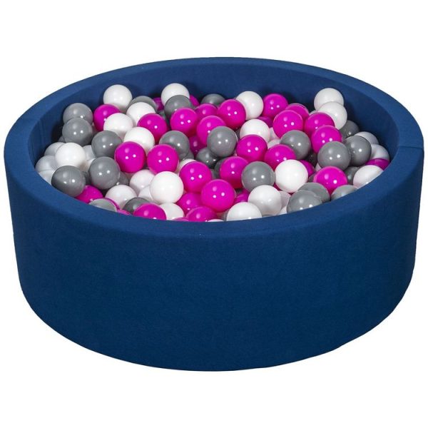 Coupon 👏 Piscine à Balles Aire De Jeu + 450 Balles Bleu Marine Blanc,rose,gris 😍 1