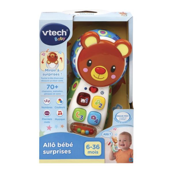 Offres 👍 VTECH Téléphone Allo Bébé Surprises Brun – Dès 12 Mois 🎉 4